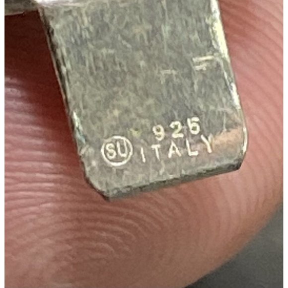 Signed SU 925 Italy Panther Link Bracelet Sterling Silver Vintage 7.5 Inches - Picture 7 of 7